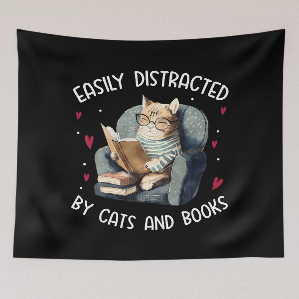 Item preview, Ca Easily Distracted By Cats And Books For Cat Lovers designed and sold by odemsysyobst.