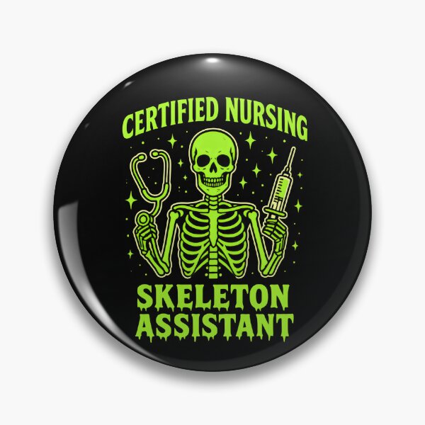 Item preview, Certified Nursing Skeleton Assistant – Neon Skeleton Nurse Halloween Design designed and sold by ClinicalHubs.