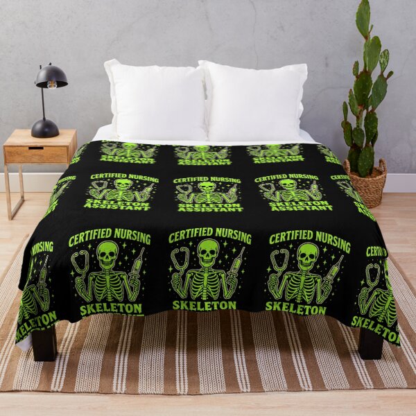 Item preview, Certified Nursing Skeleton Assistant – Neon Skeleton Nurse Halloween Design designed and sold by ClinicalHubs.