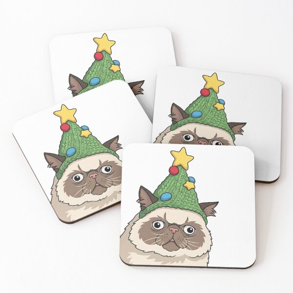 Item preview, Grumpy Christmas Cat Bah Humbug Sticker designed and sold by Strip to Stick.