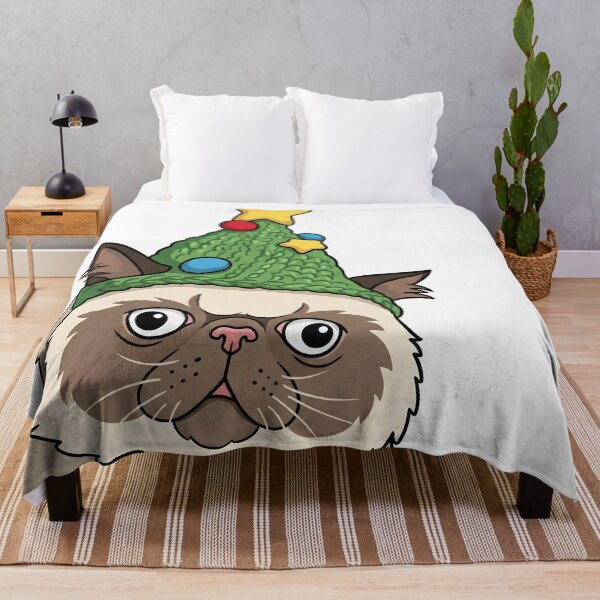 Item preview, Grumpy Christmas Cat Bah Humbug Sticker designed and sold by Strip to Stick.