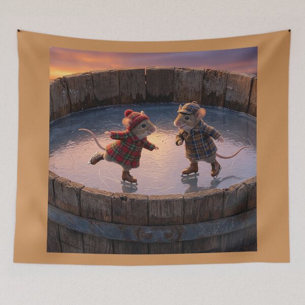 Item preview, Mice Ice Skating in an Old Barrel designed and sold by Tridentulus.