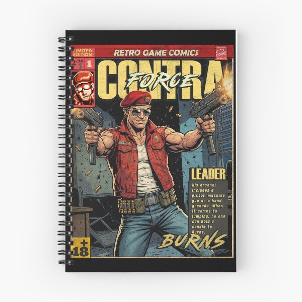 Item preview, Contra Force Burns Vintage Comic Cover Gaming Art designed and sold by Back2Collage.