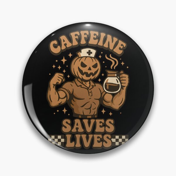 Item preview, Caffeine Saves Lives – Pumpkin Head Male Nurse Coffee Lover designed and sold by ClinicalHubs.