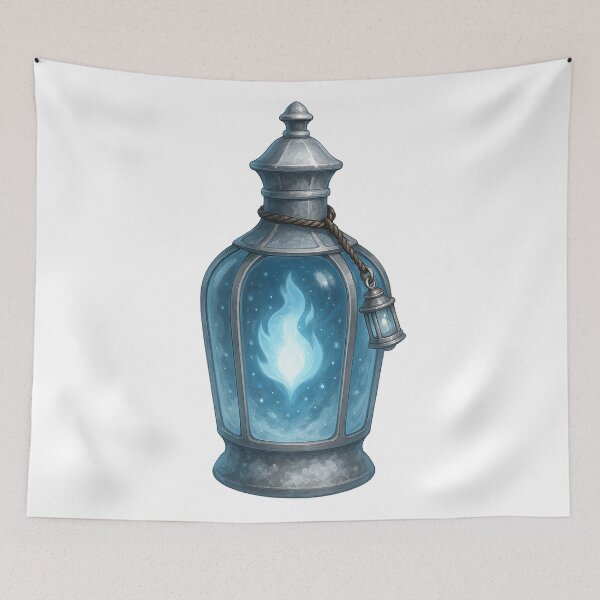 Item preview, Spirit Lantern Solution Sticker – Arcane Blue Flame Light designed and sold by AlcheArtsStudio.