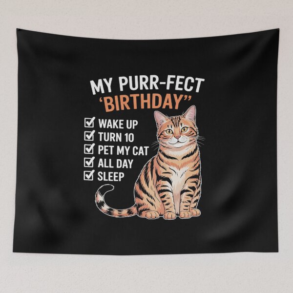 Item preview, Purr-fect Birthday Pet My Cat All Day 10 Year Old Cat Lovers  designed and sold by RuthGAArt.