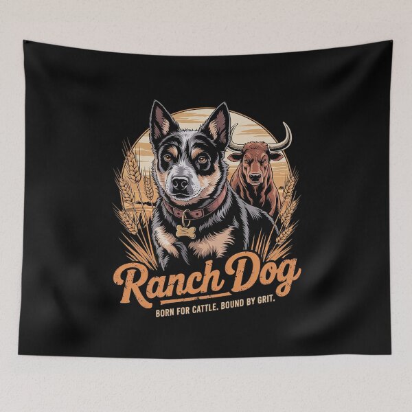Item preview, Ranch Herding Dog Cattle Farm Life Western Fall Country  designed and sold by RuthGAArt.