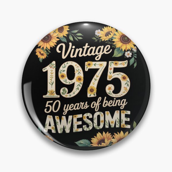 Item preview, 50 Year Old Funny Vintage 1975 Sunflower 50th Birthday  designed and sold by RoyTill0Art.