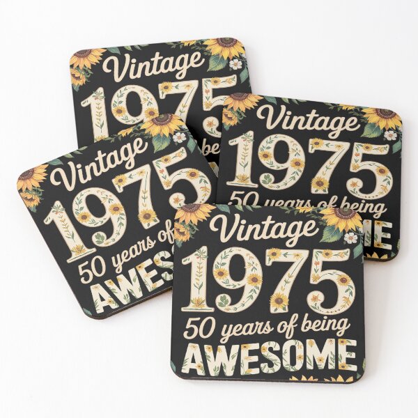 Item preview, 50 Year Old Funny Vintage 1975 Sunflower 50th Birthday  designed and sold by RoyTill0Art.