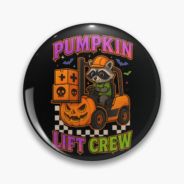 Item preview, Pumpkin Lift Crew – Halloween Raccoon Forklift Operator designed and sold by ClinicalHubs.