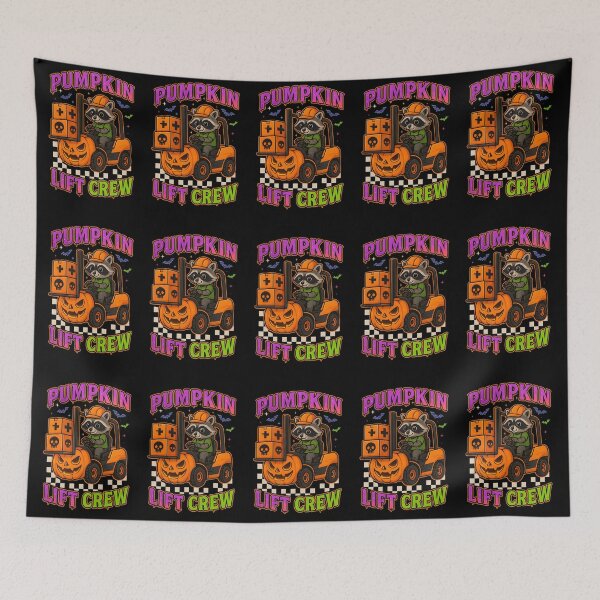 Item preview, Pumpkin Lift Crew – Halloween Raccoon Forklift Operator designed and sold by ClinicalHubs.