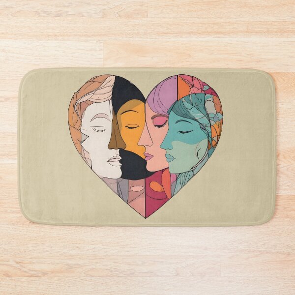 Item preview, Diversity Unity Heart Four Faces Togetherness designed and sold by Amplify-n-Co.