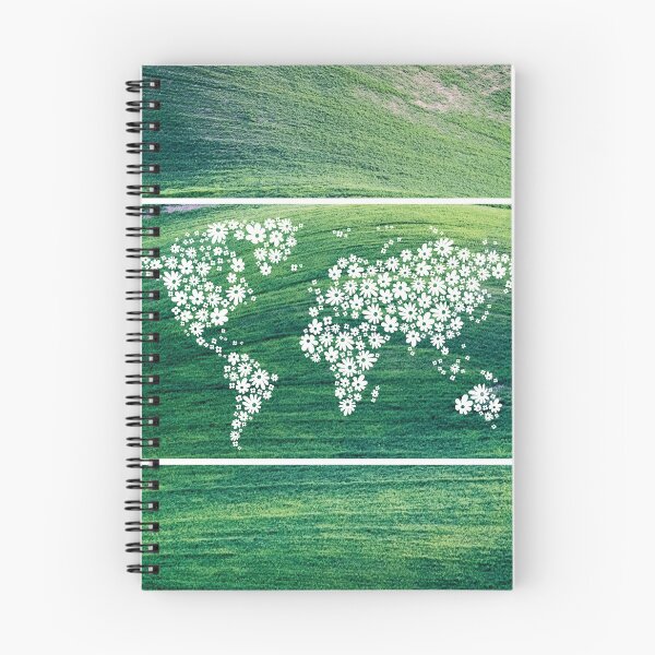 Item preview, Grassy Hills with illustration of the world map made with flowers designed and sold by CHASAcreative.