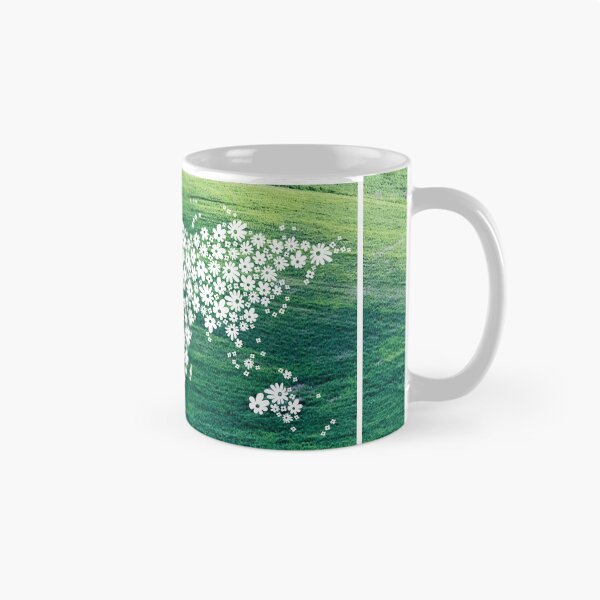 Item preview, Grassy Hills with illustration of the world map made with flowers designed and sold by CHASAcreative.