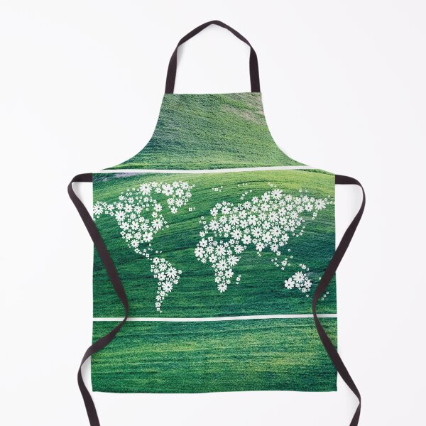 Item preview, Grassy Hills with illustration of the world map made with flowers designed and sold by CHASAcreative.