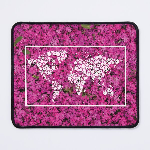 Item preview, Flower background with a floral version of the world map designed and sold by CHASAcreative.
