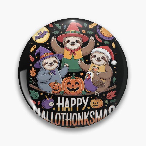 Item preview, Sloth Halloween Christmas Happy Hallothanksmas Thanksgiving  designed and sold by RuthGAArt.