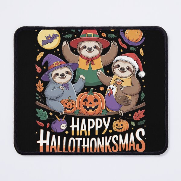 Item preview, Sloth Halloween Christmas Happy Hallothanksmas Thanksgiving designed and sold by RuthGAArt.