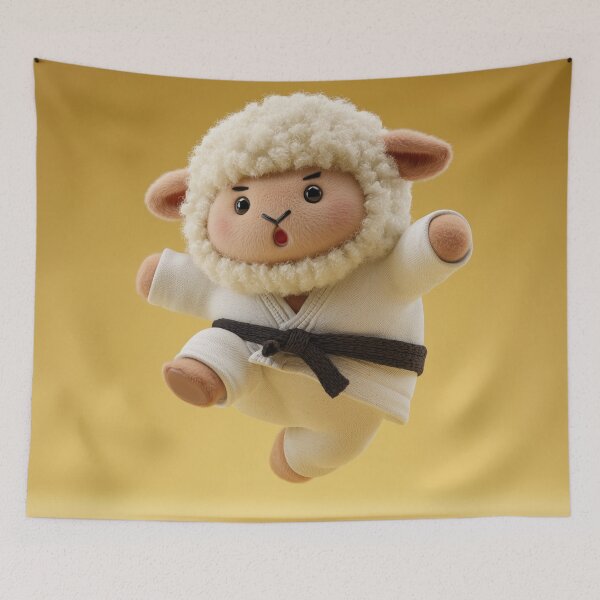 Item preview, Karate Lamb in Mid-Air Kick designed and sold by Hakubiya.