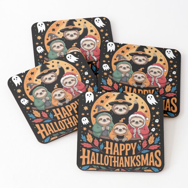 Item preview, Sloth Happy Hallothanksmas Halloween Thanksgiving Christmas  designed and sold by RuthGAArt.