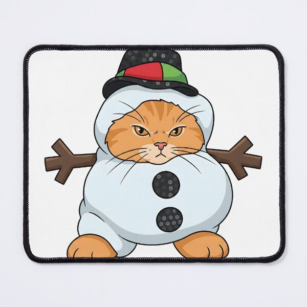 Item preview, Funny Grumpy Orange Cat in Snowman Costume designed and sold by Strip to Stick.