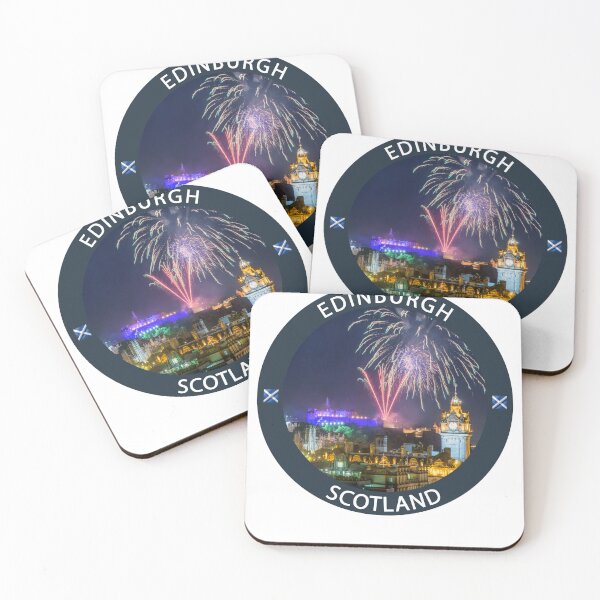 Item preview, Edinburgh Scotland Badge Design | Castle Fireworks Night Scene designed and sold by Loom on the Loch.