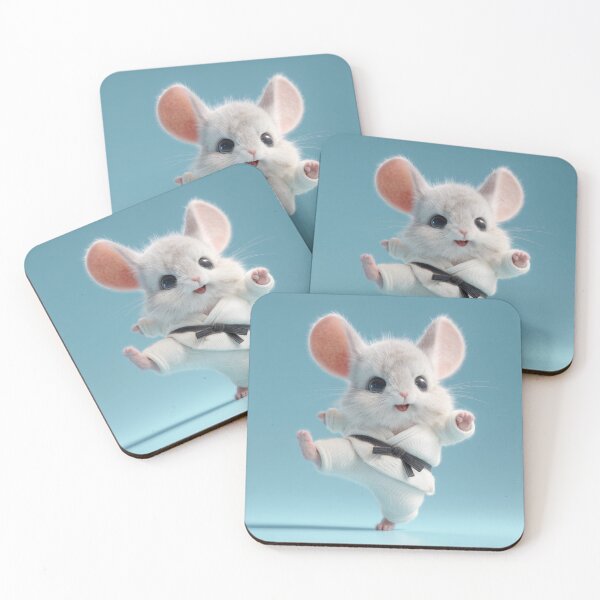 Item preview, Cheerful Karate Mouse Mid-Kick designed and sold by Hakubiya.