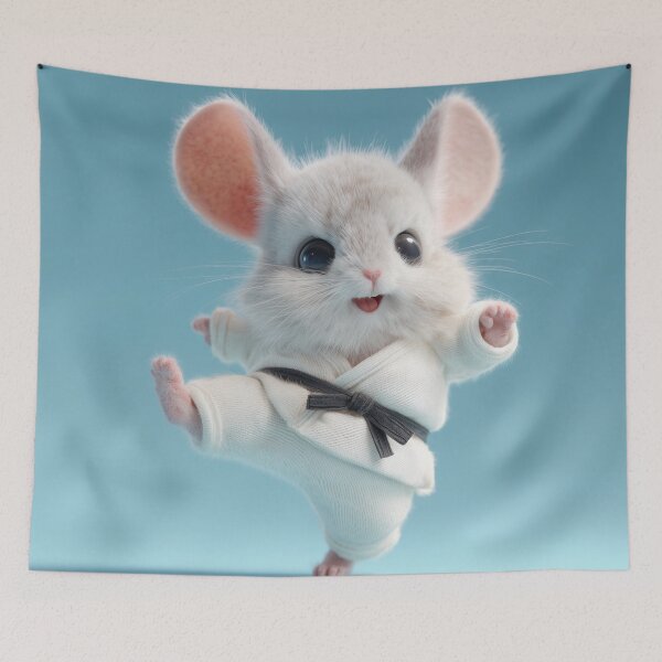 Item preview, Cheerful Karate Mouse Mid-Kick designed and sold by Hakubiya.