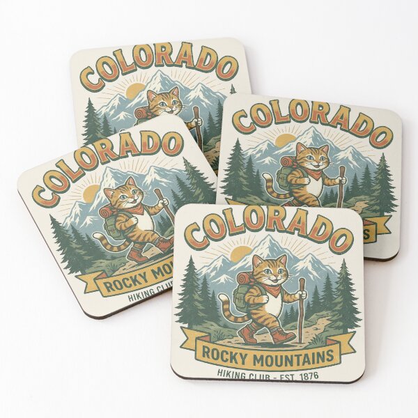 Item preview, Colorado Rocky Mountains Hiking Club - Funny Cat Outdoor Nature Art designed and sold by AdyKurniawan.