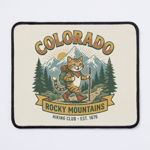 Item preview, Colorado Rocky Mountains Hiking Club - Funny Cat Outdoor Nature Art designed and sold by AdyKurniawan.
