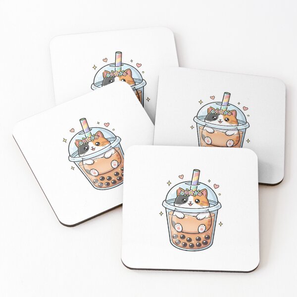 Item preview, Kawaii Boba Calico Cat designed and sold by Jadhav Styles and Art.