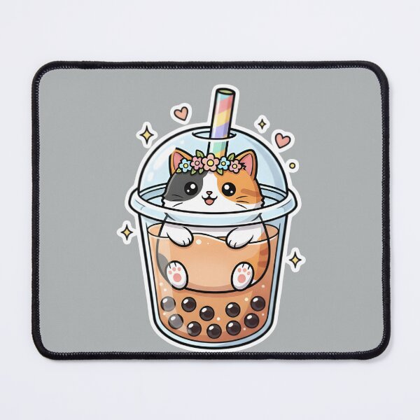 Item preview, Kawaii Boba Calico Cat designed and sold by Jadhav Styles and Art.