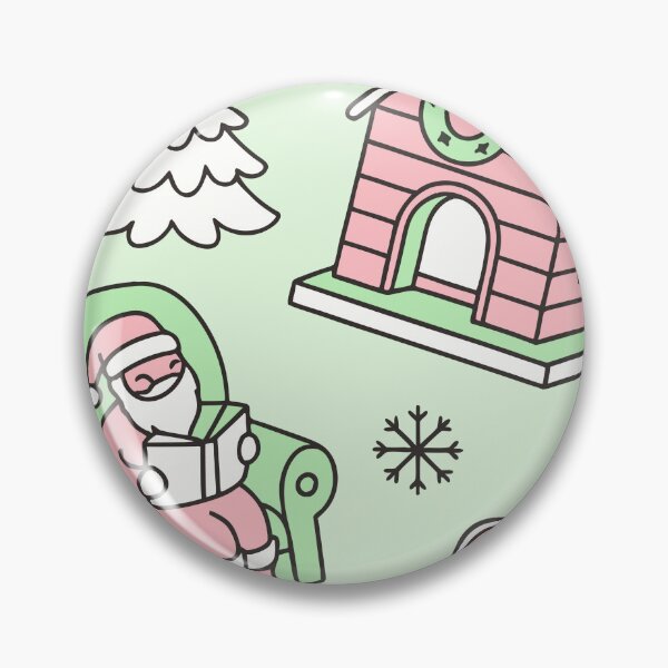Item preview, Cozy Christmas Storybook Pattern – Santa Reading by Fireplace with Snowy Cabin & Trees for Mugs, Tote Bags & Wall Art designed and sold by CHRONIN.