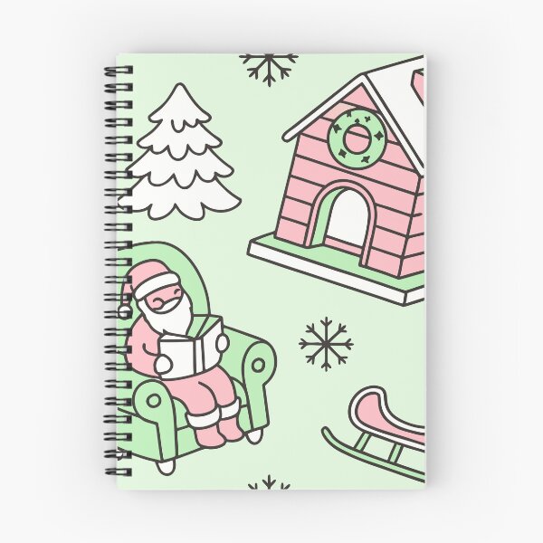 Item preview, Patrón de cuento navideño acogedor: Papá Noel leyendo junto a la chimenea con cabaña nevada y árboles para tazas, bolsas de tela y decoración de pared. designed and sold by CHRONIN.
