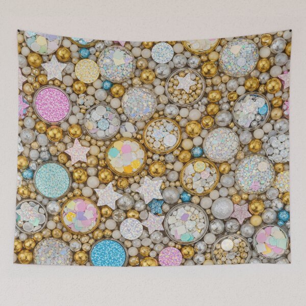 Item preview, Pastel Glitter & Gold Beads Seamless Party Pattern designed and sold by Kaleidoscope Print.