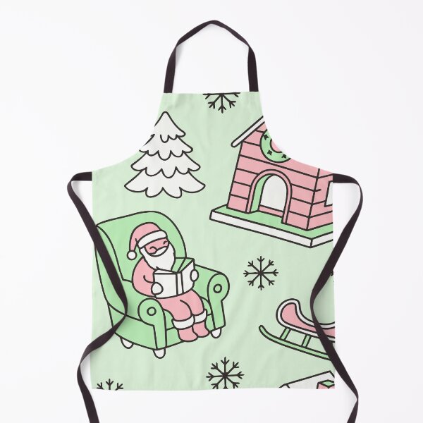 Item preview, Cozy Christmas Storybook Pattern – Santa Reading by Fireplace with Snowy Cabin & Trees for Mugs, Tote Bags & Wall Art designed and sold by CHRONIN.