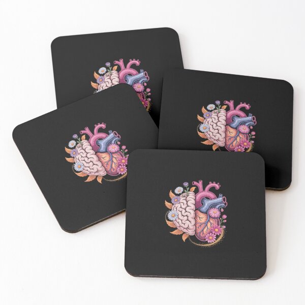 Item preview, Brain Heart Anatomy Flowers Girly Doctor Neurologist Gift designed and sold by andreaswest.