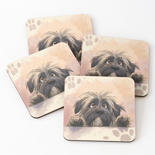 Item preview, Longhaired Pyrenean Sheepdog Peeking over Wall 01 designed and sold by Elisabeth Lucas.