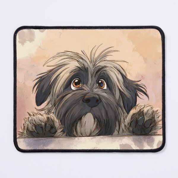 Item preview, Longhaired Pyrenean Sheepdog Peeking over Wall 01 designed and sold by Elisabeth Lucas.