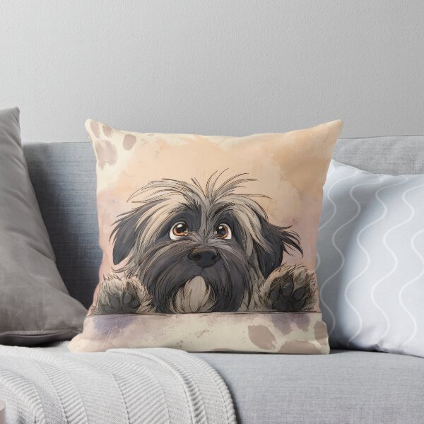 Item preview, Longhaired Pyrenean Sheepdog Peeking over Wall 01 designed and sold by Elisabeth Lucas.