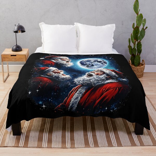 Item preview, Three Santa Claus Moon Howling Funny Christmas Holiday Meme designed and sold by WayTBeenkenArt.