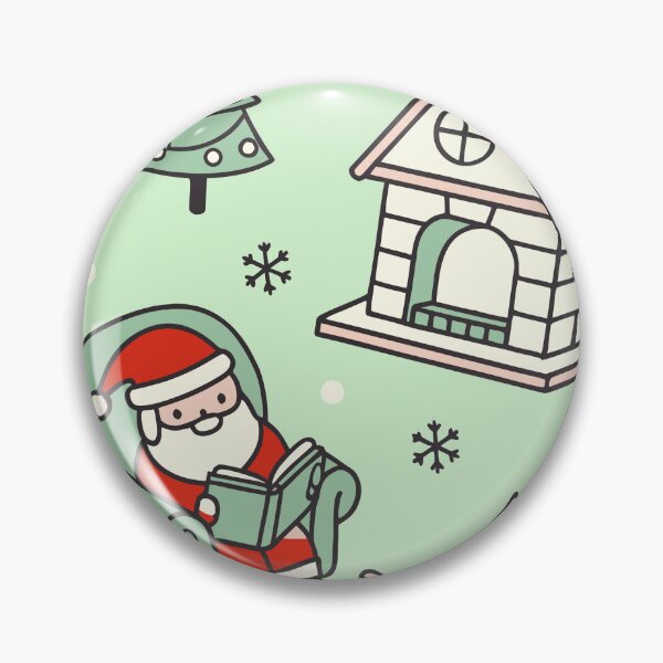 Artikelvorschau, Gemütliches Weihnachtsmärchen-Muster – Weihnachtsmann liest am Kamin vor verschneiter Hütte und Bäumen – für Tassen, Tragetaschen und Wandbilder entworfen und verkauft von CHRONIN.