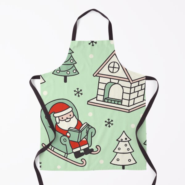 Item preview, Cozy Christmas Storybook Pattern – Santa Reading by Fireplace with Snowy Cabin & Trees for Mugs, Tote Bags & Wall Art designed and sold by CHRONIN.