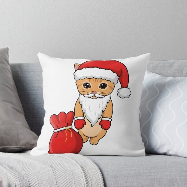 Item preview, Cute Orange Cat Santa Claus with Beard and Gift Sack designed and sold by Strip to Stick.