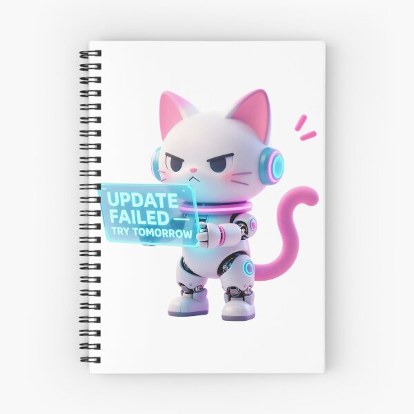 Item preview, Grumpy Robot Cat With Failed Update designed and sold by newvisionart191.