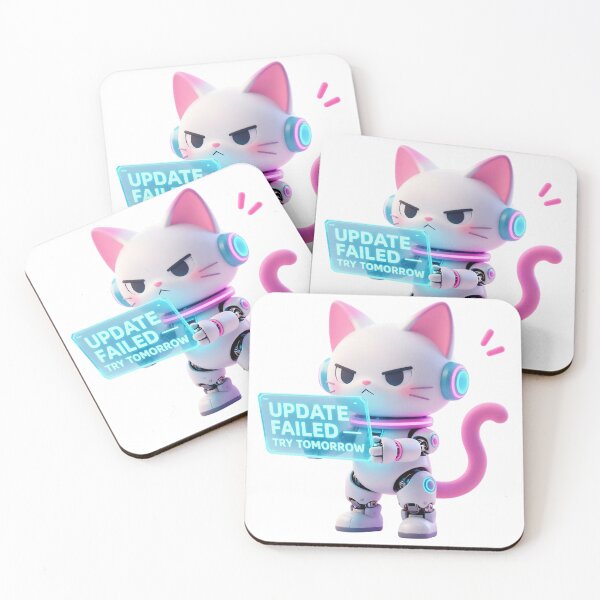 Item preview, Grumpy Robot Cat With Failed Update designed and sold by newvisionart191.
