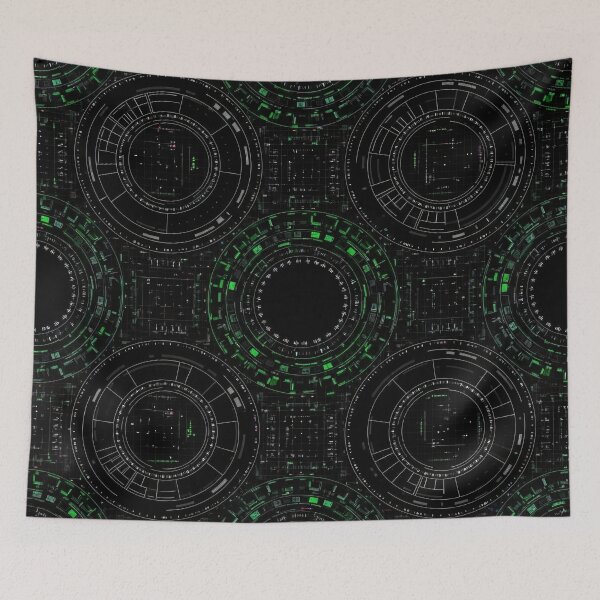 Item preview, Neon Radar HUD Pattern designed and sold by Kaleidoscope Print.