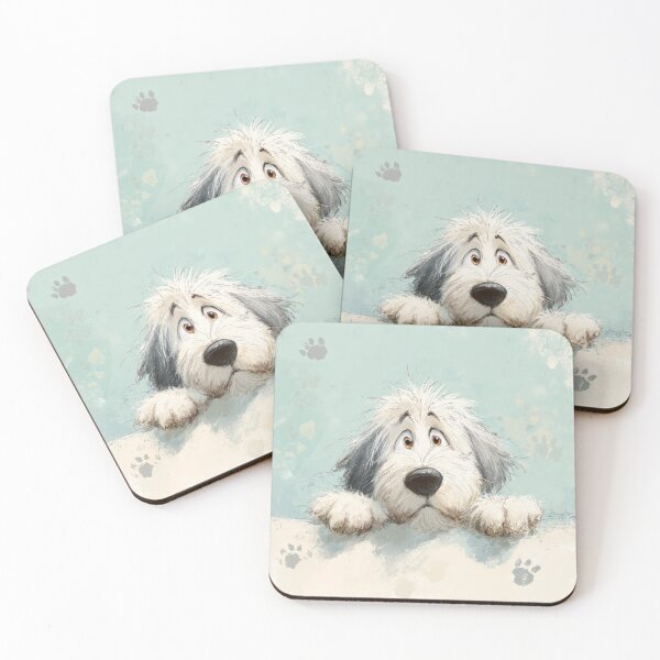 Item preview, Portuguese Sheepdog Peeking over Wall 01 designed and sold by Elisabeth Lucas.