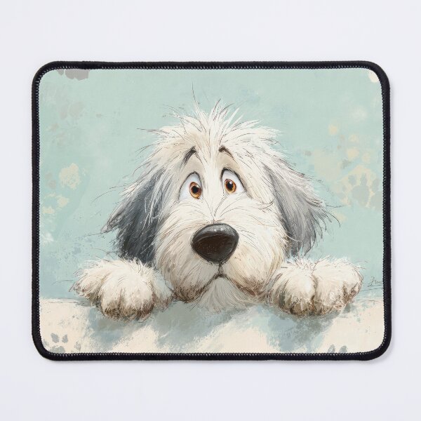 Item preview, Portuguese Sheepdog Peeking over Wall 01 designed and sold by Elisabeth Lucas.