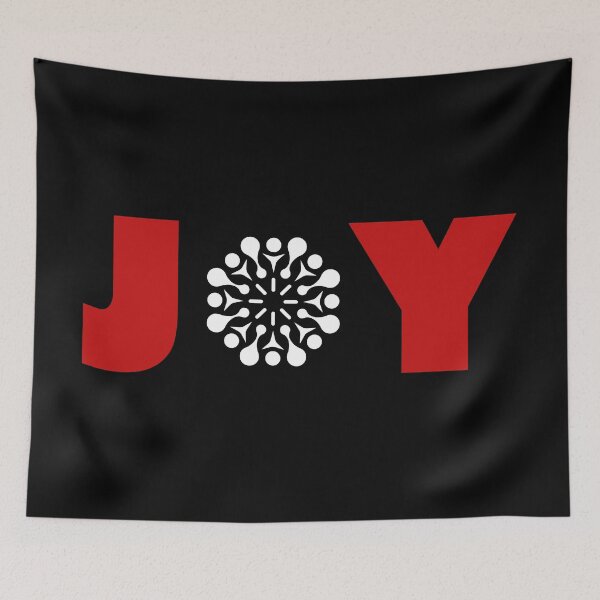 Item preview, JOY Christmas Typography | Minimal Red Snowflake Holiday Design designed and sold by PixelPlush.